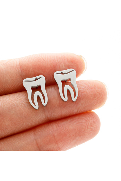 Choice GED019S 1 Pair Punk Stainless Steel Dentist Tooth Stud Earrings for Wo...