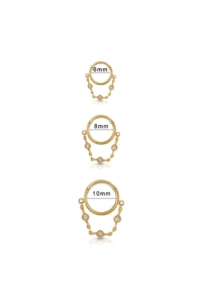 Choice 8mm E1514a-Gold 1PC Stainless Steel Hoop Earrings Chain Septum Piercin...