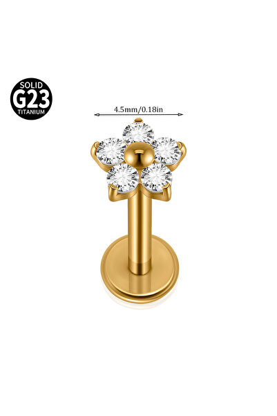 Choice Geometric body 1.2X8mm Labret, Lip Piercing Jewelry Golden B 1PC 1/5PC...
