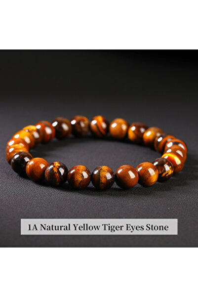 Choice1 8mm Yellow Tiger Eye 3 Pcs/Set Bohemian Gemstone Bracelet Women Men W...