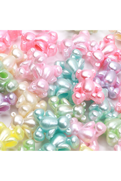 Choice 12x14mm 50pcs 12x14mm Shiny Cute Bear Beads Acrylic Loose Spacer Beads...