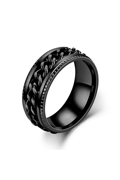 Choice 13 E Fashion 8mm Spinner Ring For Men Women Stainless Steel Cuban Chai...