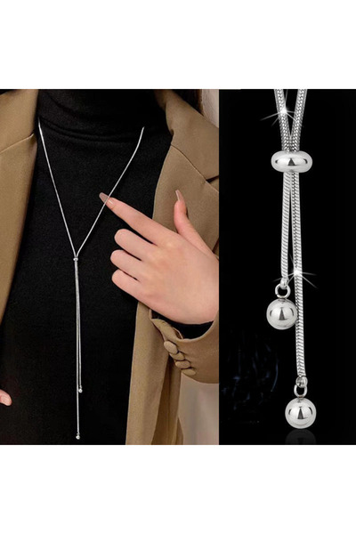 Choice simple ball tassel Vintage Crystal Sweater Chain 2025 Fashion Water Dr...