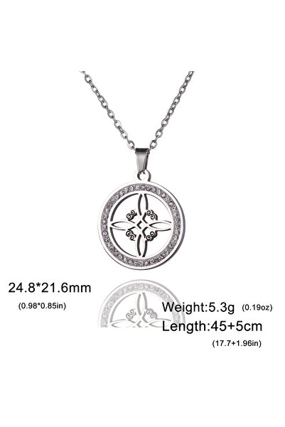 Choice 45-50CM Style A Steel Ladies' Transparent Haoshi Round Pendant Necklac...