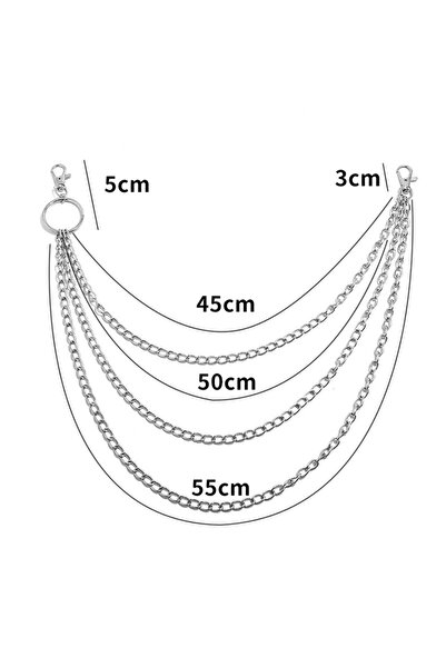 Choice C Metal Belt Chain HipHop Rock Punk Hook Trousers Pant Waist Link Meta...