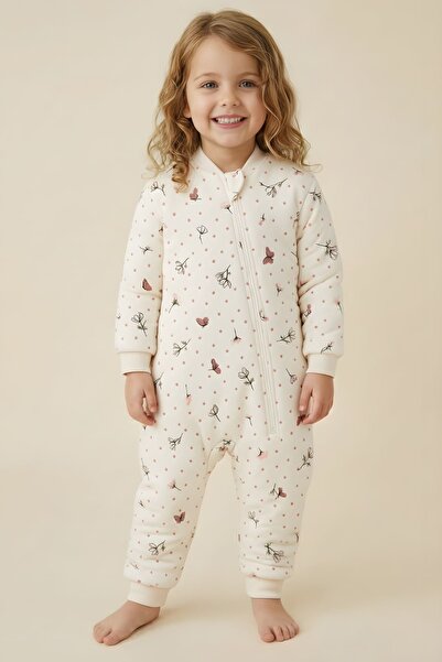 Zeyland Unisex Çocuk Elyaf Dolgulu Uyku Tulumu - Pembe Çiçekli