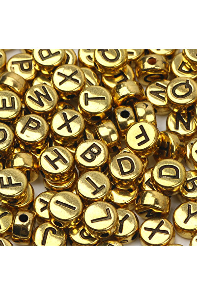 choice2 100pcs mixed 100pcs Gold Color Mixed Letter Acrylic Beads Loose Space...