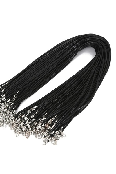 Choice 45cm 1.5MM 100pcs/Lot Bulk 1.5-2MM Black Wax Leather Snake Necklaces C...