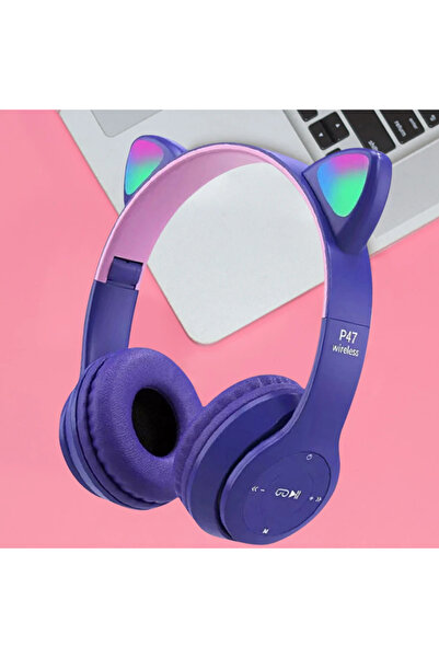 Choice5 alloet Purple Flashing LED Cute Cat Ears Headphones Bluetooth Wireles...