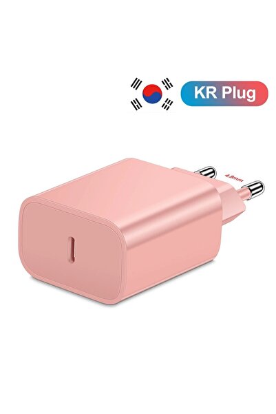 Choice 1PCS KR Plug Pink 20W PD Korean USB C Type C Charger For iPhone 15 Fas...