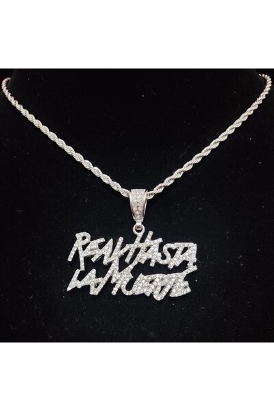 Choice 20inch(50cm) silver color Men Women Hip Hop Letter Pendant Necklace 4m...