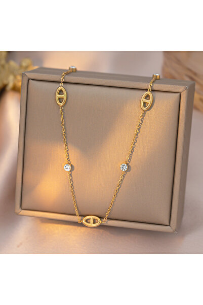 choice2 Necklace French-Style Minimalist White Diamond Pig-Nose Versatile Exq...