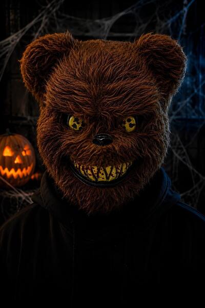 Patladı Gitti Halloween Cadılar Bayramı Tüylü Kahverengi Bear Halloween Maske