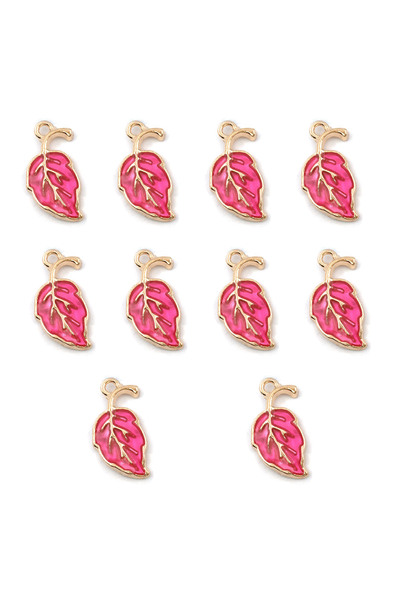 choice2 17570-10pcs 10/14pcs Enamel Leaf Pendant Colorful Leaf Charms For Jew...