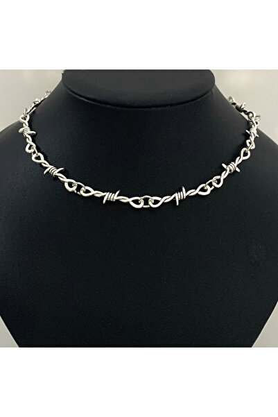 Choice Steel color Small Wire Brambles Choker Necklace Women Hip-hop Gothic P...