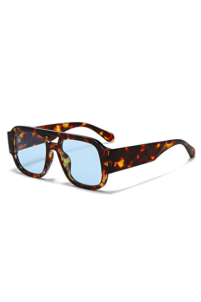 Choice4 demi blaue 1/4 Sets Retro Large Frame Double Bridges Square Sun Glass...