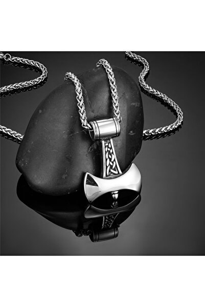Choice 60CM Steel Chain Vikings Axe Anchor Necklaces Men Titanium Steel Gold ...