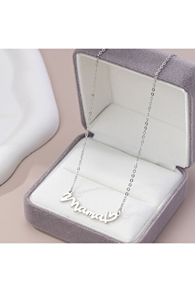 Choice Silvery One-Piece Fashionable Heart-Shaped Mama/Mom/Mother Pendant Nec...