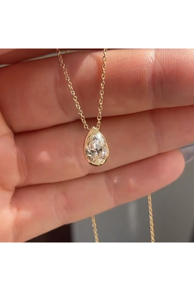 Choice 42cm 5cm XL604 Huitan Luxury Fashion Water Drop CZ Pendant Necklace fo...