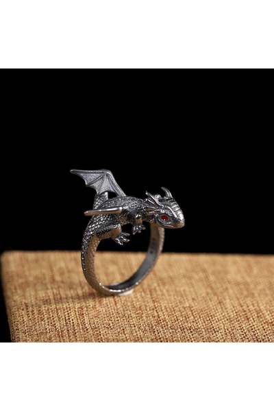 Choice1 resizable Type2 Flying Dragon Adjustable Ring Stainless Steel Punk Da...