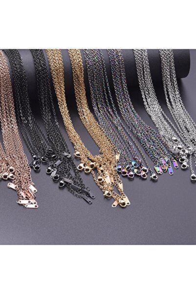 choice2 1.5mm 45cm Gold Color 10pcs Stainless Steel Metal O Chain Necklaces F...