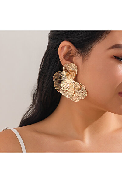 Choice 01 Gold Color SHIXIN Elegant Multi Layer Petal Flower Ear Studs Earrin...
