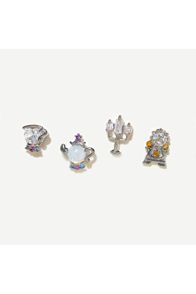 Choice silver color 4PCS/Set 925 Silver Needles Ins White Zircon Stud Earring...