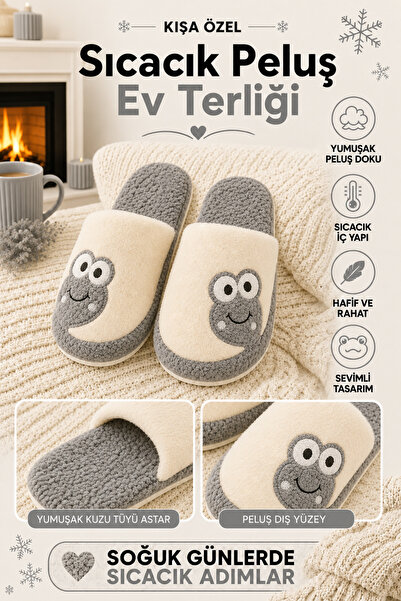 Behtah Kundura Women's House Slippers Plush Sweet Frog Figured Slippers Dowry...