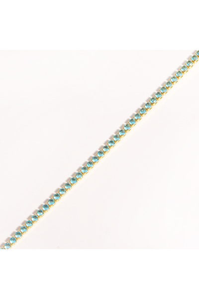 Choice blue gold 2mm Cubic Zirconia Chain Necklace Dainty Thin Tennis Choker ...