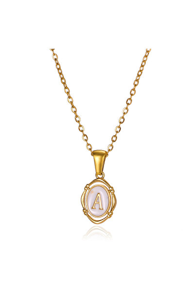 Choice A Initial Letter Pendant Necklace For Women Stainless Steel Chain A-Z ...