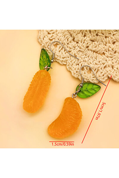 choice2 ER929 1Pair Fashion Cute Imitation Orange Earrings Creative Funny Fru...