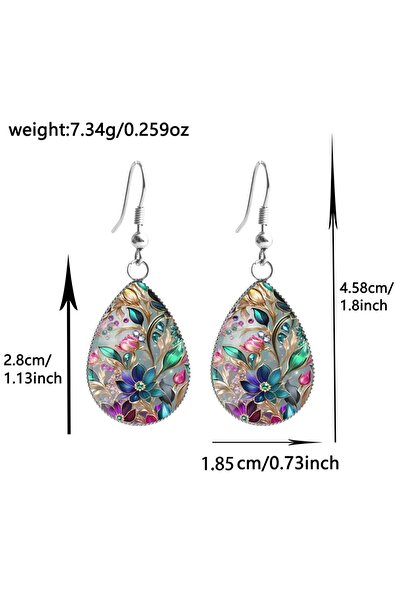 Choice MULTI SILVER 1 Pair of Valentine's Day Flower-Patterned Earrings with ...