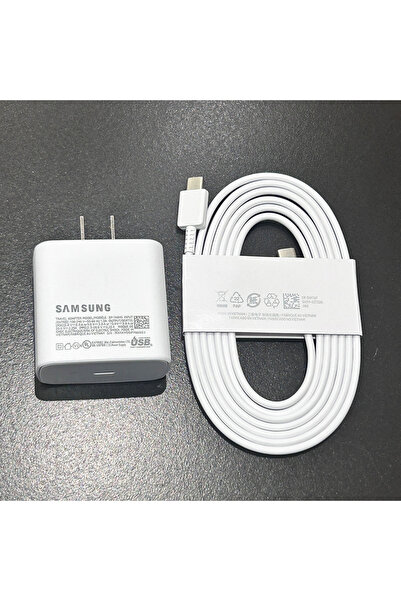 Samsung كابل شاحن فائق السرعة 45 وات أبيض أمريكي بطول 1.8 متر لهاتف Galaxy S2...