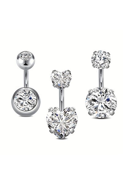 Choice Curved barbell Surface and Dermal Navel & Bell Button Rings Silvery-B ...