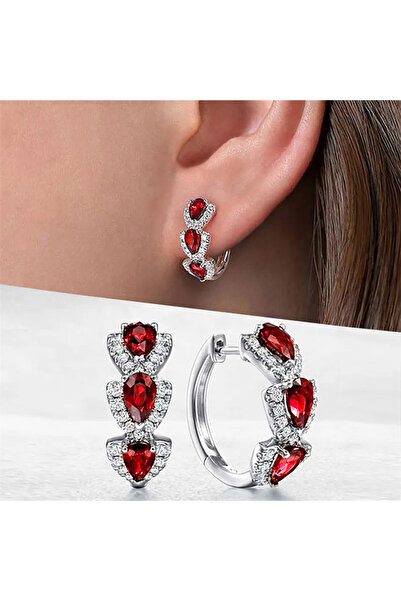 Choice E2796 Huitan Luxury Trendy Blue Cubic Zirconia Hoop Earrings Wedding P...