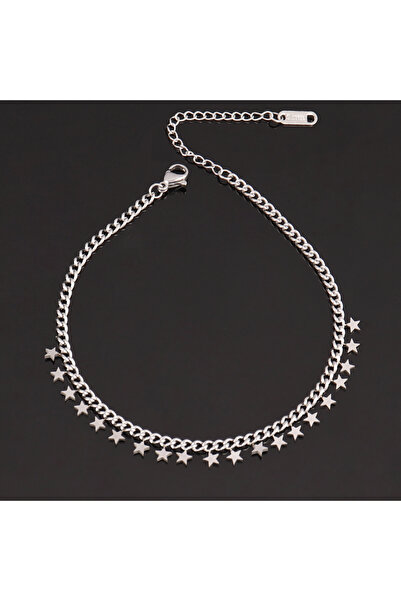 Choice B3683 316L Stainless Steel Heart Chain Anklet For Women Round Star Tas...