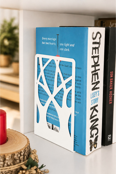 VENON 2 Pieces 🌲   White 🌲   Tree Patterned White Metal Book Holder, Metal ...