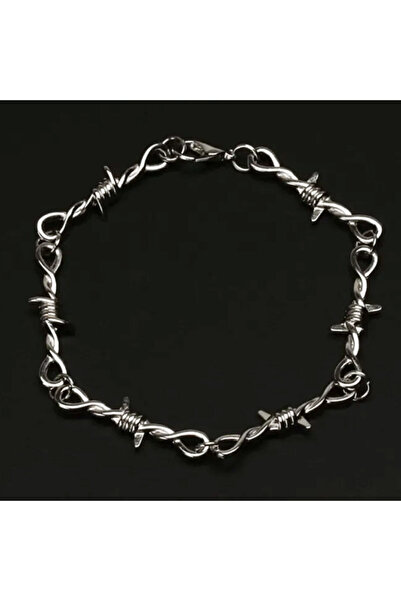Choice 19cm Steel color Gothic Bracelet Barbed Wire Chain Bracelets for Men W...