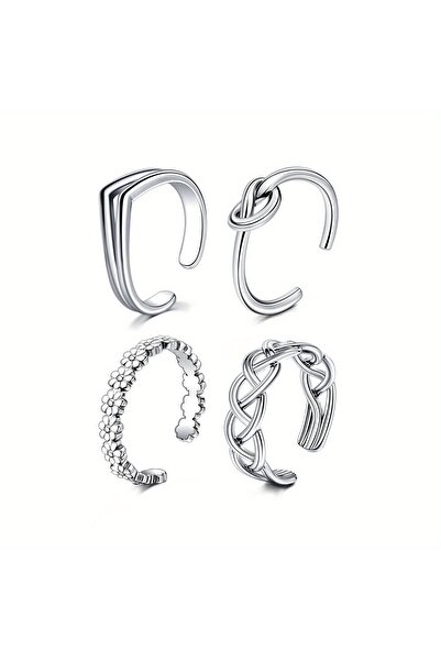 Choice1 16 Set 1-Silvery 4pcs Adjustable Toe Rings for Women Open Stainless S...