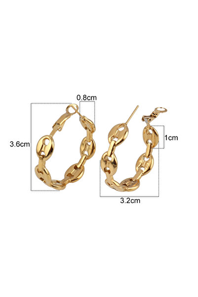 Choice B0529-G 18K Gold Plated Stainless Steel Coffee Bean Earring for Women ...