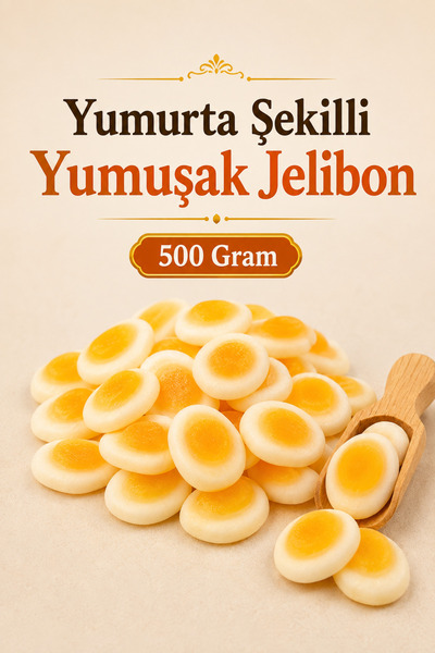 ÜLKÜ KURUYEMİŞ (500 GR) Yumurta Şekilli Yumuşak Jelibon Hediyelik Tatlı Atışt...