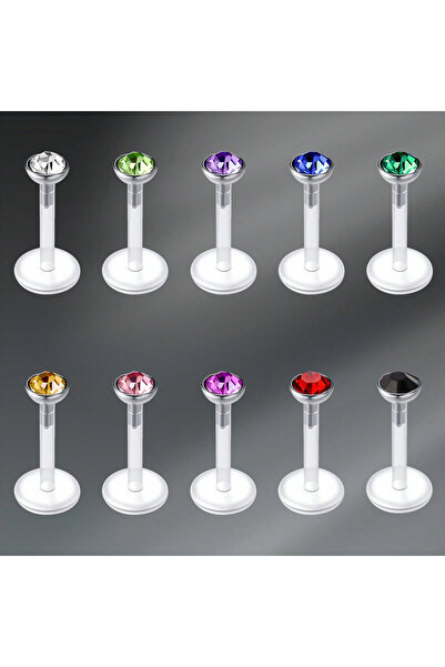 Choice3 Straight Barbell Face Labret, Lip Piercing Jewelry 1.2x8mm Stainless ...