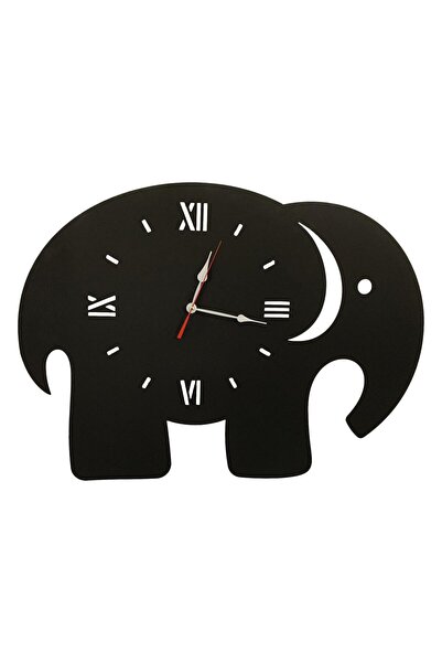 Vivatechnix Ceas de perete metalic Krodesign Elefant, diametru 70 cm, negru