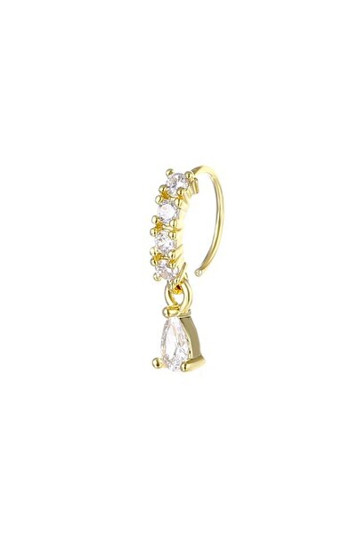 Choice Nose Rings & Studs Gold Crystal Zircon Decor Nose Ring Hoop for Women ...