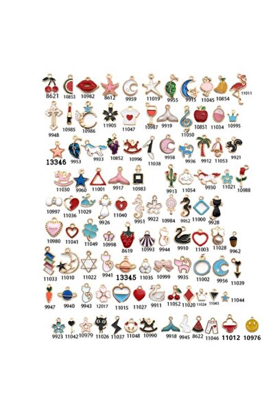 Choice random 100pcs 30/60/100pcs Random Mix Enamel Floating Charms For Jewel...