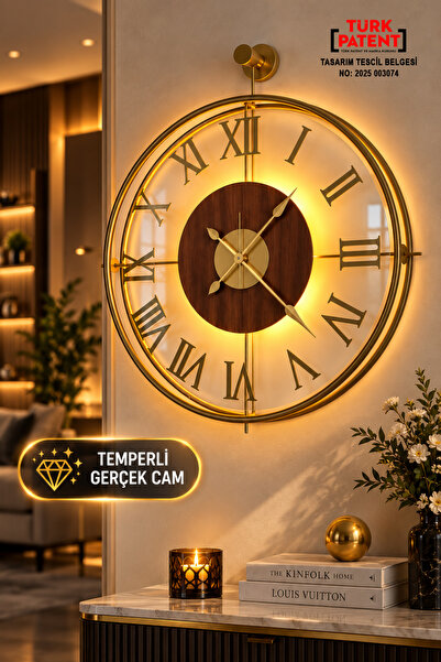 SEVİNÇ KONSEPT Ledli Golden Eyes La Clock (Temperli CAM Göbek - Büyük Boy 50 ...
