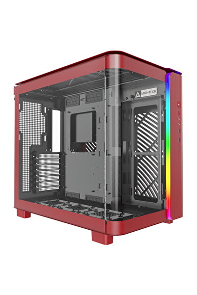 MONTECH Carcasa KING 95 Midi-Tower, Tempered Glass, ARGB, Fara sursa, Rosu