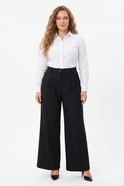 BAGLAN Ženske Nabrano široke pantalone BGL-ST04352