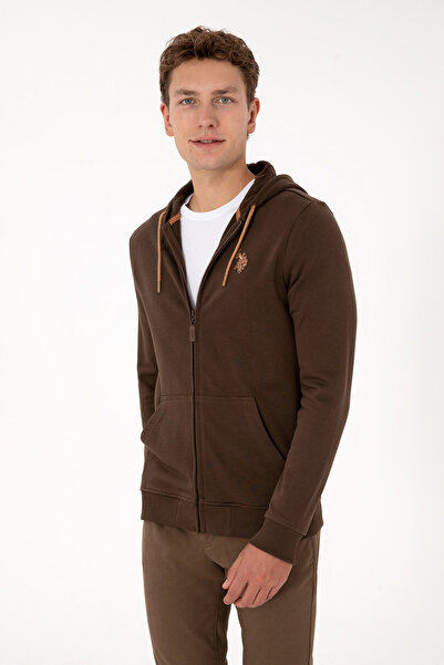U.S. Polo Assn. Erkek Çocuk Kahverengi Fermuarlı Kapüşonlu Sweatshirt 5031670...