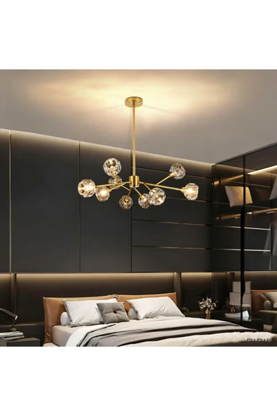 GGEROU Chandeliers for Dining Room Light Fixture Over Table, Modern Crystal C...